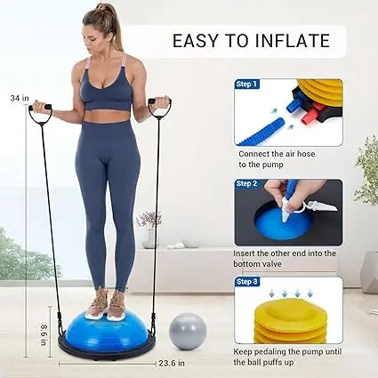 Half Exercise Ball Trainer With Non Slip Base For Fitness