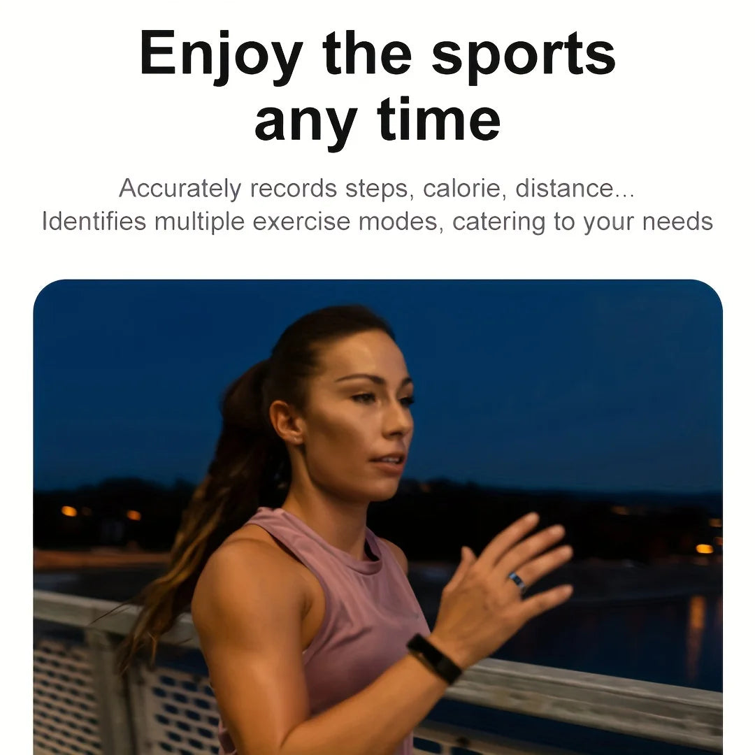 Smart Ring Activity Tracker Step Counter Sports Mode Stainless Steel Unisex Heart Rate Monitor