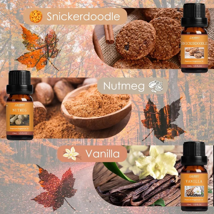 Autumn Fragrance Oils Set Cinnamon Pumpkin Aromatherapy