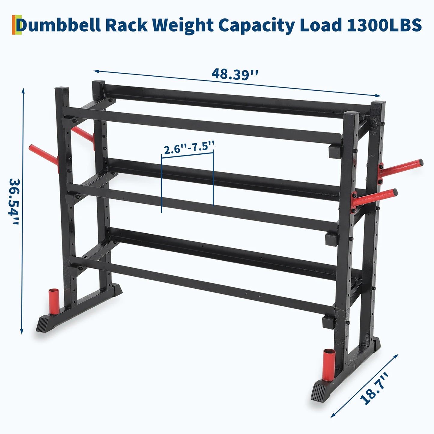 Adjustable Three Tier Dumbbell Rack 1300 Lb Capacity Home Gym