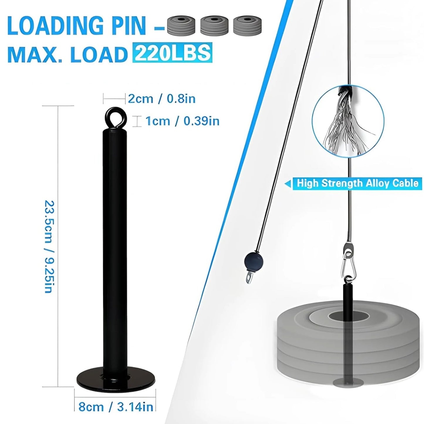 Wall Mounted Fitness Cable Pulley System For Bicep Curl