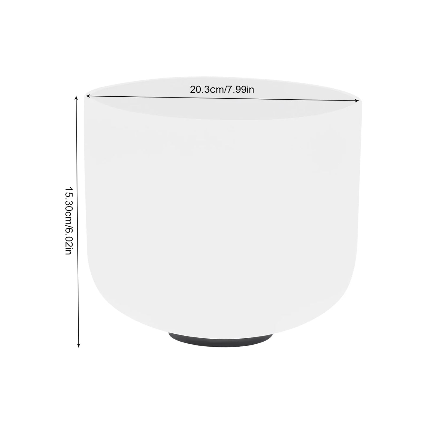 8 Inch Round Quartz Singing Bowl 432 440 Hz High Purity Sound Healing