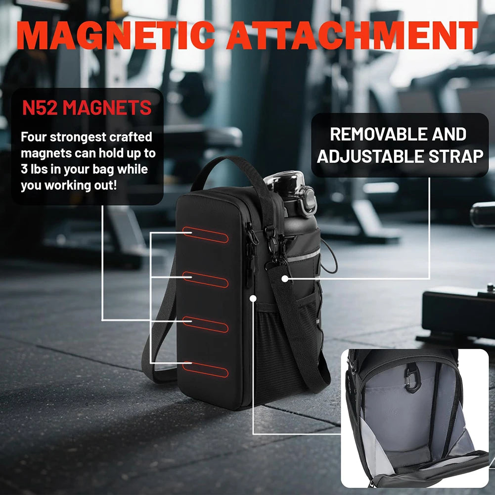 Shunmaii Magnetic Gym Bag With Integrated Sling Bottle Holder CrossbodyConfigPro