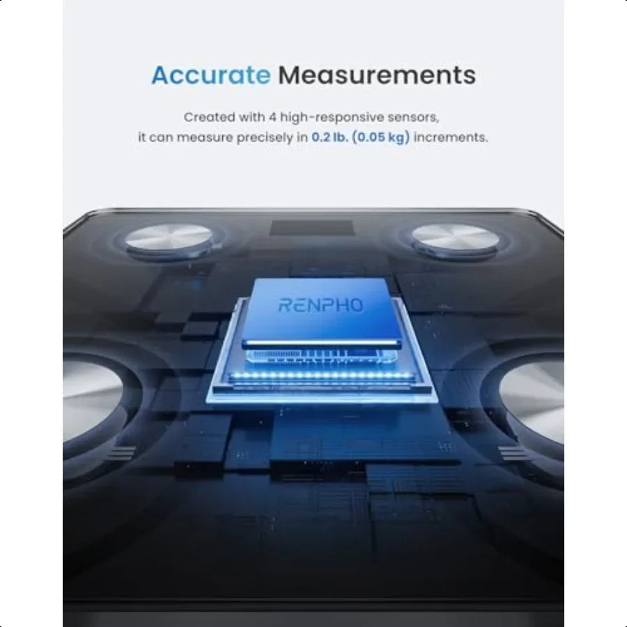 RENPHO Bluetooth-Enabled Digital Body-Weight and Fat-Analysis Scale Comprehensive Measurement