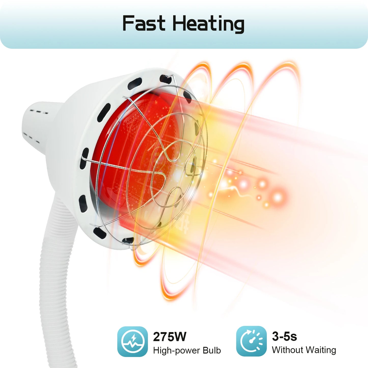 Far Infrared Light Therapy Lamp 275W Red Light Therapy Pain Relief Rotatable
