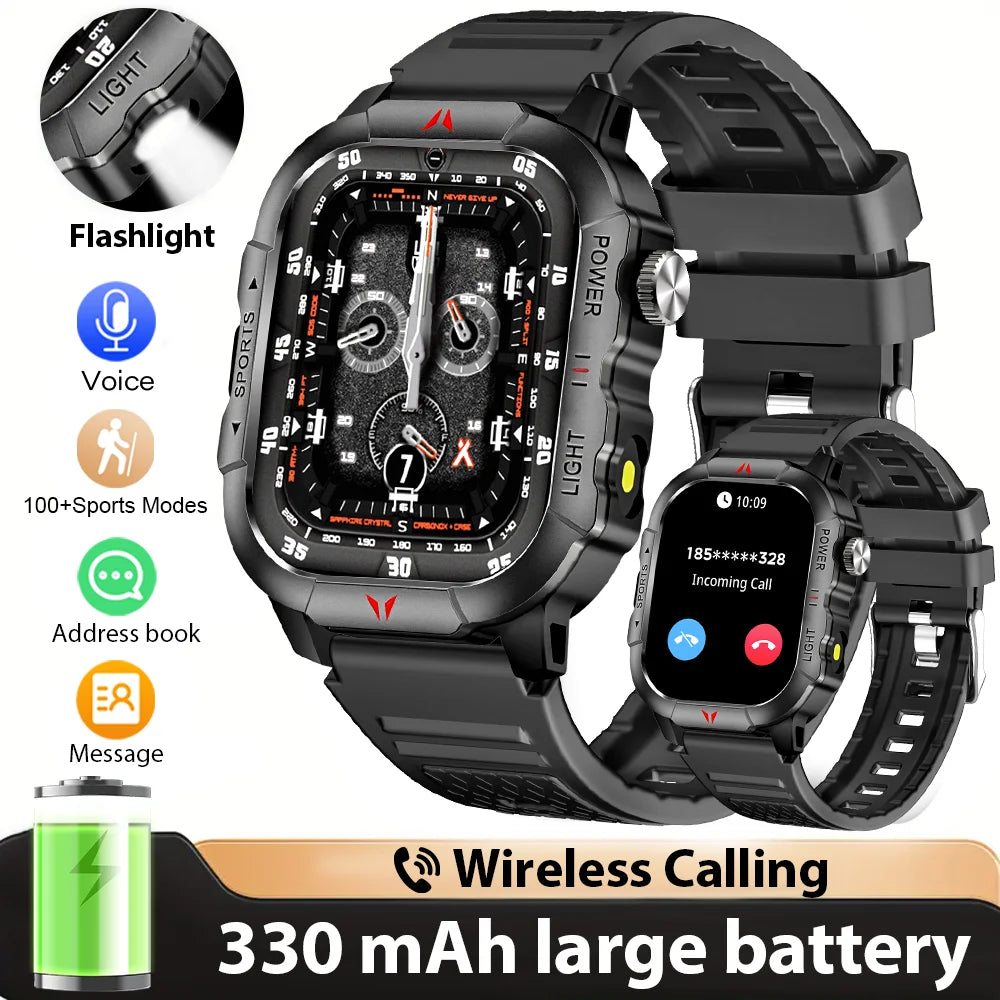 LAXASFIT Smart Watch Outdoor IP68 Health Monitoring 100 Sports Modes