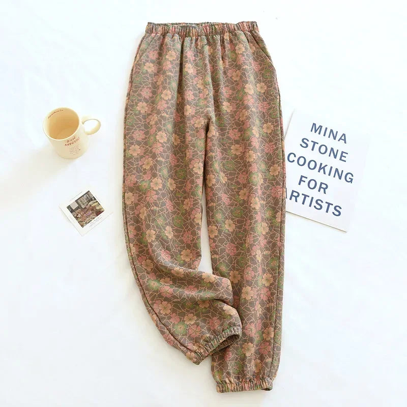 Cloud Cotton Story Womens Hundred Percent Cotton Pajamas Crepe Pants