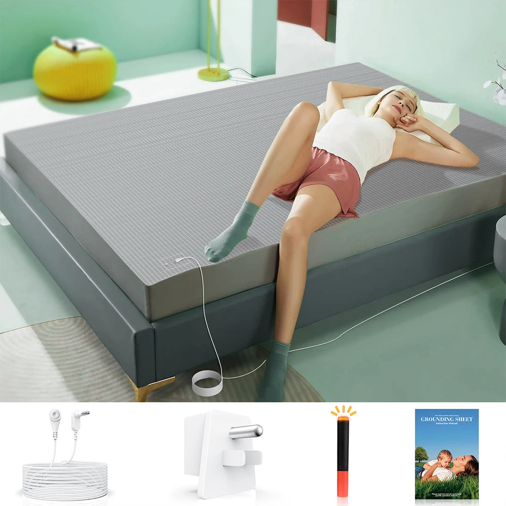 Astarexin Earthing Fitted Sheet Organic Cotton With Silver Fiber Grounding