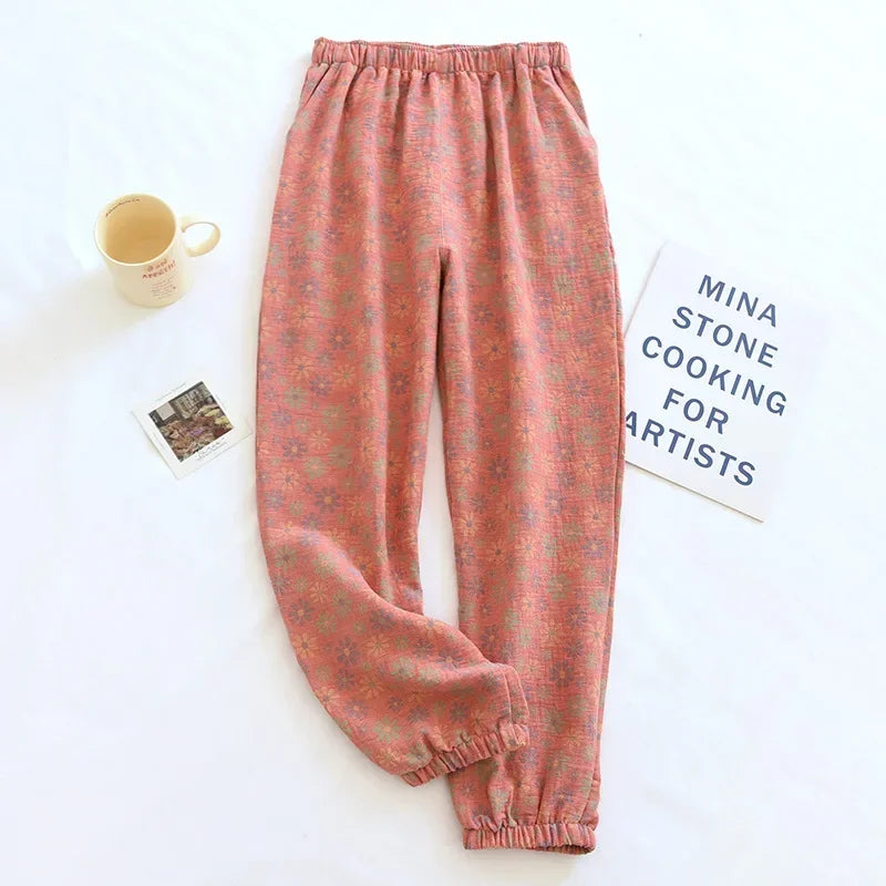 Cloud Cotton Story Womens Hundred Percent Cotton Pajamas Crepe Pants