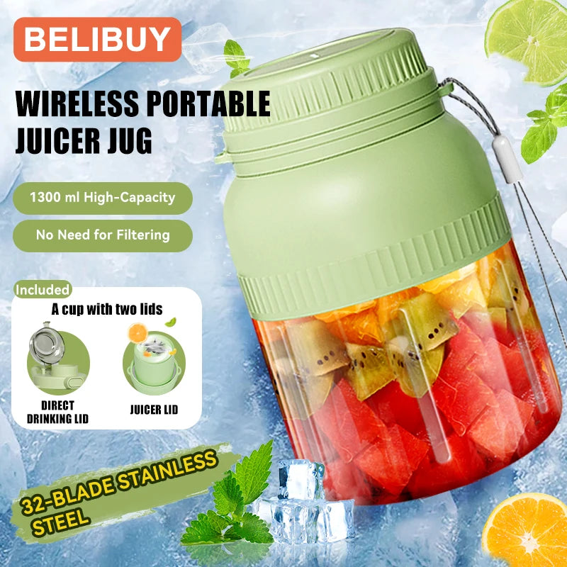 Portable USB Juicer Cup With 6 Blades Milkshake Blender