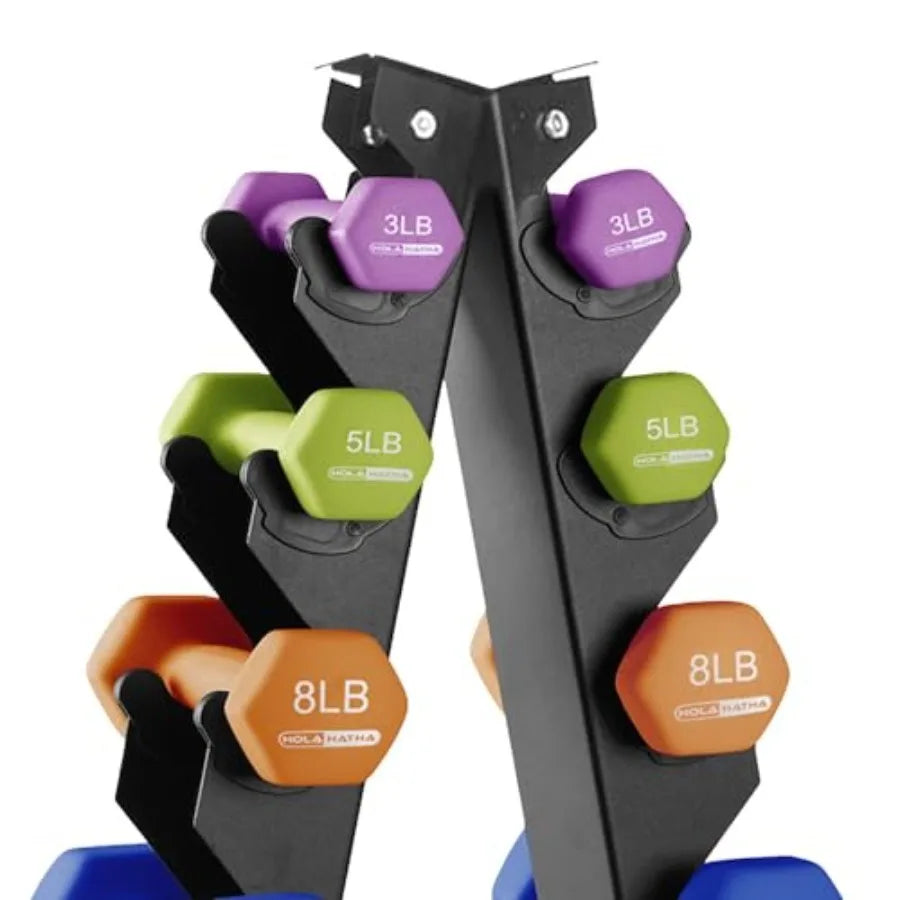 Neoprene Dumbbell Weights Set with Rack for Home Gym
