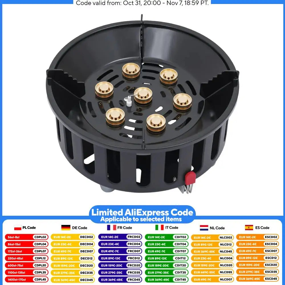 Rolled Steel Portable Camping Stove 72000 BTU Windproof Gas Cooker