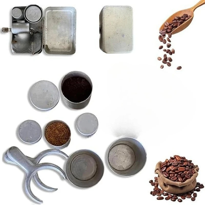 Camping Coffee Kit Stainless Steel Cookware Set Pots Cups Easy Clean