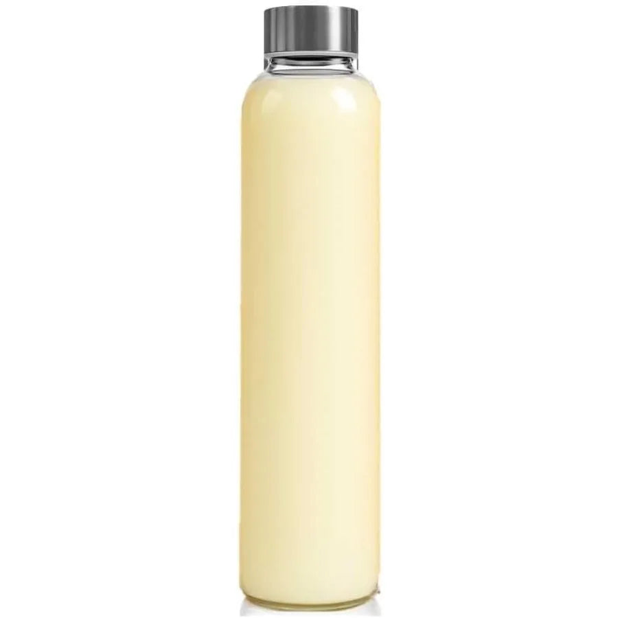 Clear Glass Bottles With Stainless Steel Cap For Juices And Smoothies