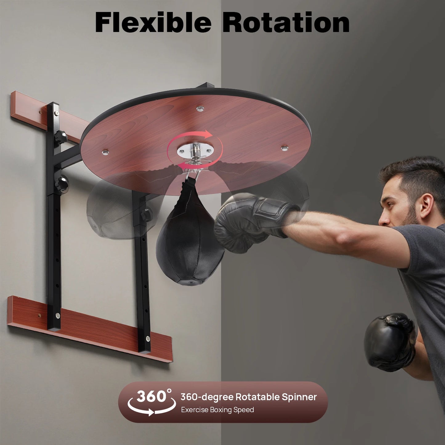 Bymaocar Speed Bag Training Kit Height Adjustable 360 Rotatable