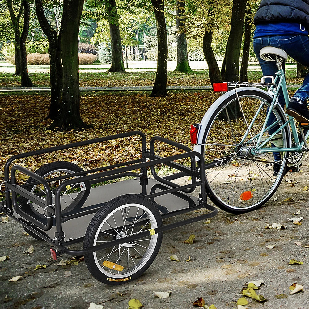 Heavy Duty Bike Cargo Trailer With Foldable Storage Hitch 16 Inch Wheels