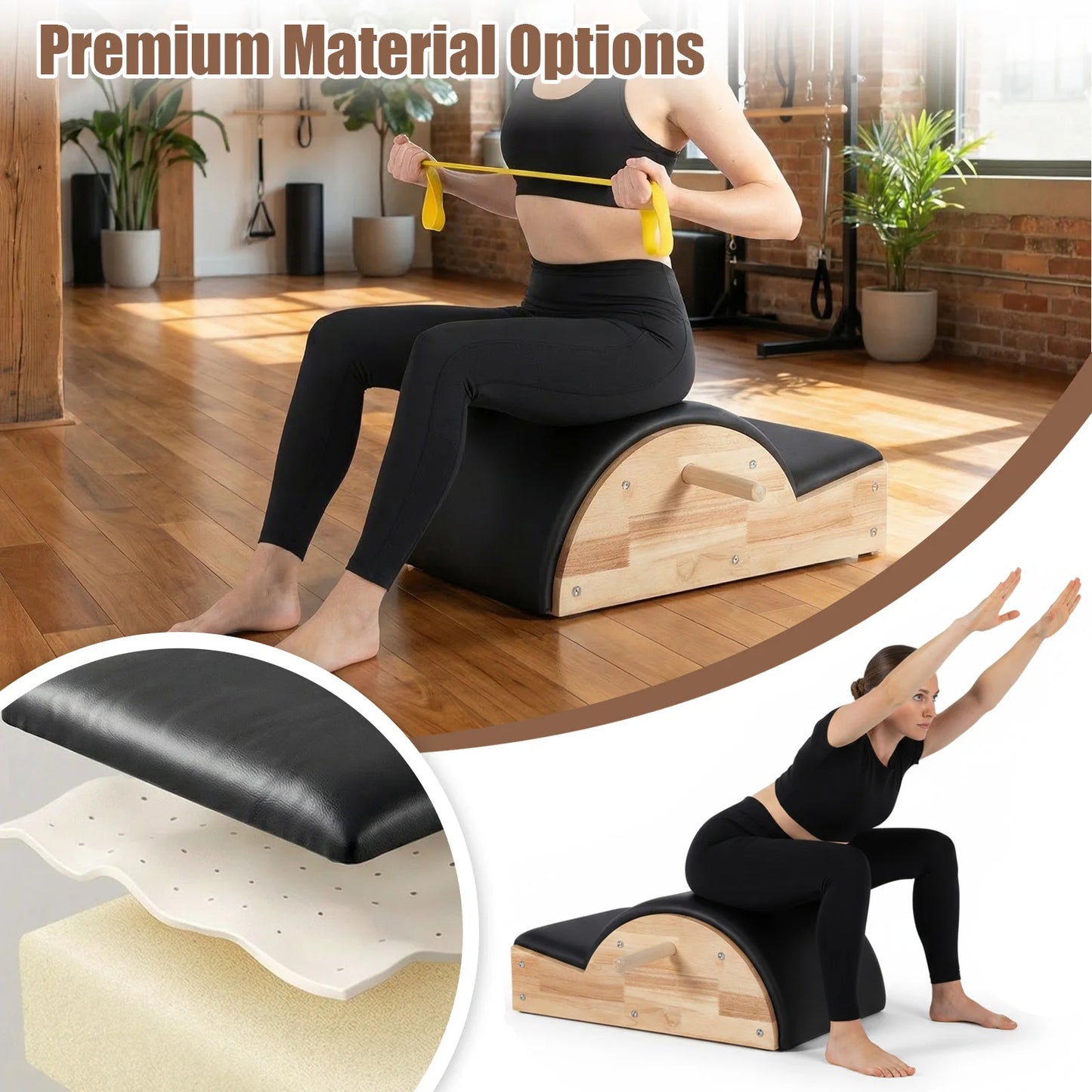 Pilates Arc Back-Stretcher In Solid Wood For Posture Flexibility